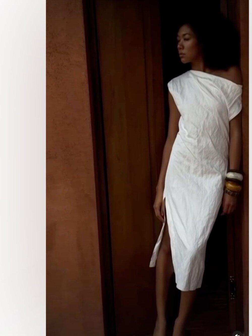Zara ZW Collection Women Off White Asymmetrical Ruched Dress Size XS NWT